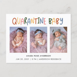 Färgämnet karantänant Baby 3-fotolåda Inbjudan Vykort