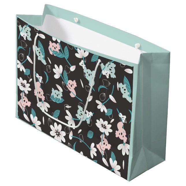 Färgämnet Koala Mönster Cute Animal and Blommigt (Framsidan Vinklad)