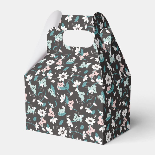 Färgämnet Koala Mönster Cute Animal and Blommigt Presentaskar (Framsidan Sidan)