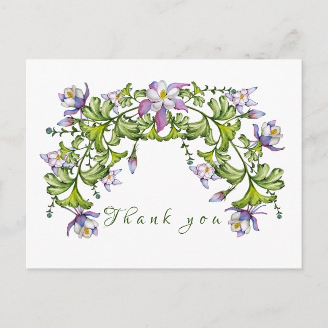 Färgämnet kolumbin och grönt vykort (Framsida)