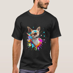 Färgämnet kort i färglöst Stänk av färgen Chihuahu T Shirt