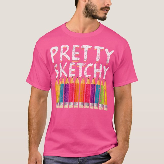 Färgämnet Kritor Dödlning Sketching Teckning Artis T Shirt (Framsida)
