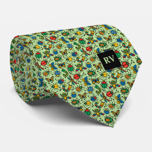 Färgämnet Kryp och Insekt monogrammat Slips