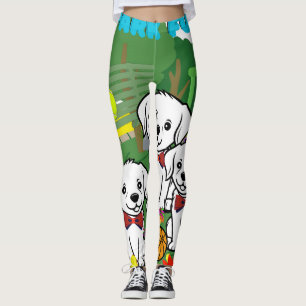 Färgämnet kute Trendig Vita marionettparker Kvinno Leggings