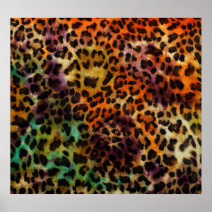 Färgämnet leopard: Abstrakt Vintage Struktur Poster