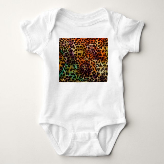 Färgämnet leopard: Abstrakt Vintage Struktur T Shirt (Framsida)