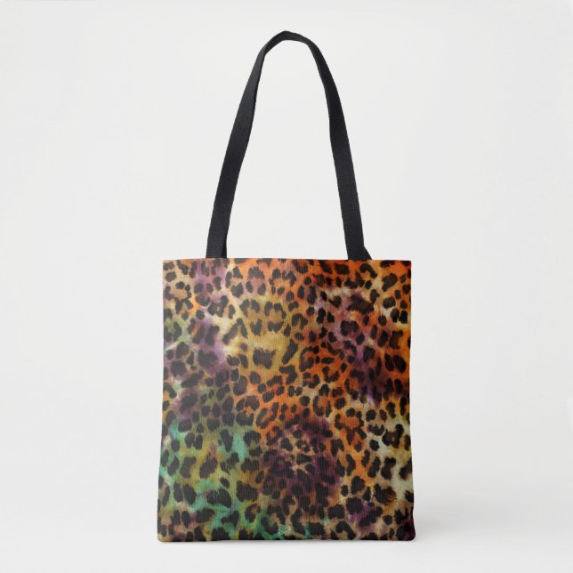 Färgämnet leopard: Abstrakt Vintage Struktur Tygkasse (Framsida)