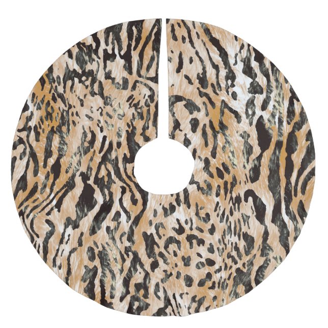 Färgämnet leopard Meter Textile Mönster Julgransmatta Borstad Polyester (Framsidan)