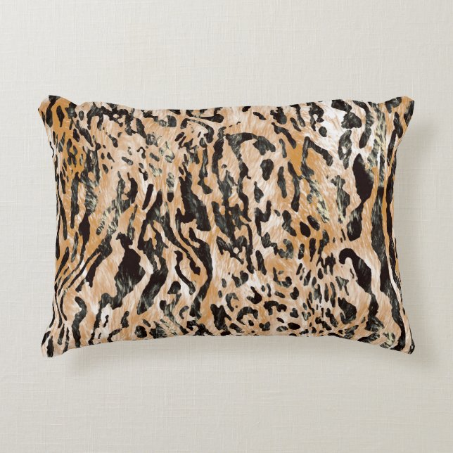Färgämnet leopard Meter Textile Mönster Prydnadskudde (Framsidan)