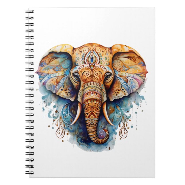 Färgämnet mandalaelefant anteckningsbok (Framsidan)