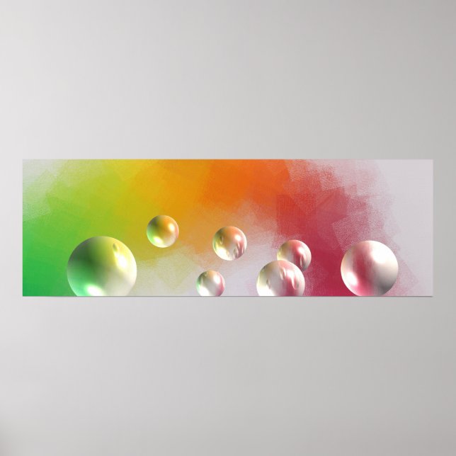 Färgämnet modern Abstrakt Art Red Gult Blue Poster (Framsidan)