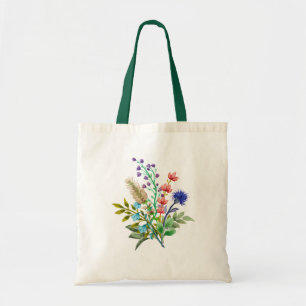 Färgämnet Modern Watercolor Flowers Summer Tote Ba Tygkasse