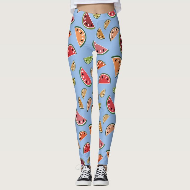 Färgämnet Modern Watermelon Mönster Leggings (Framsida)