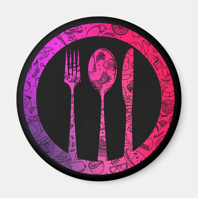 Färgämnet Mönster Fruits Mat Pancakes Veggie Magnet (Framsidan)
