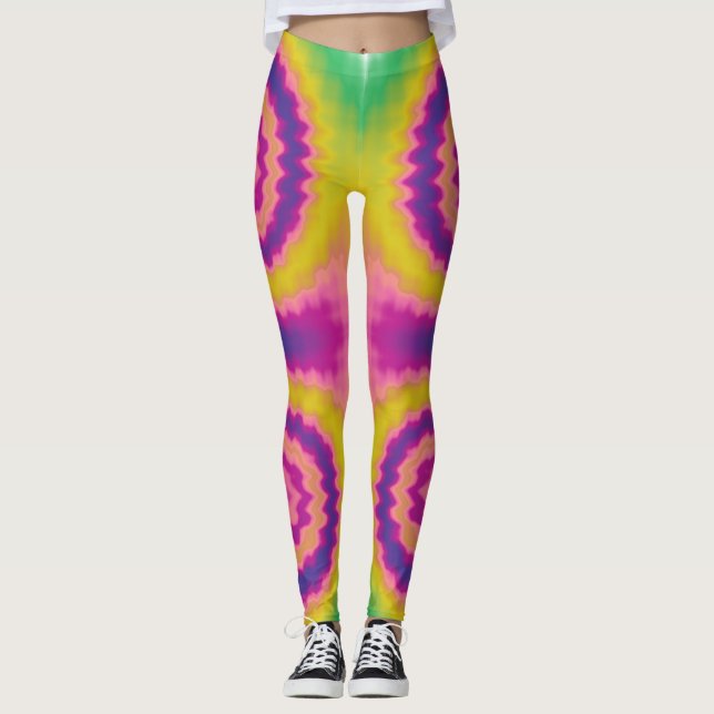 Färgämnet mönster i funky av färgämne leggings (Framsida)
