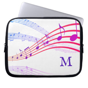 Färgämnet MUSIK NOTER Monogram Laptop Fodral