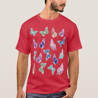Färgämnet och cute Butterfly Mönster 2 T Shirt