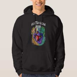 Färgämnet Pop Porträtt Rottweiler Hund Mamma Mor Hoodie