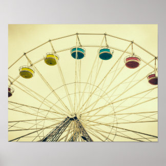 Färgämnet retro Ferris Wheel Poster