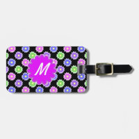 Färgämnet Retro Flower Mönster Monogram