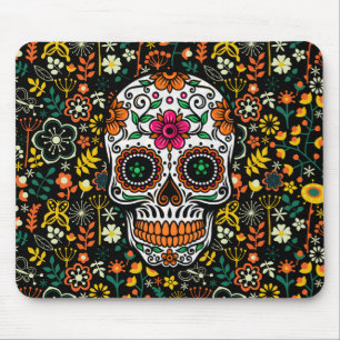Färgämnet Retro Flowers Sugar Skull Musmatta