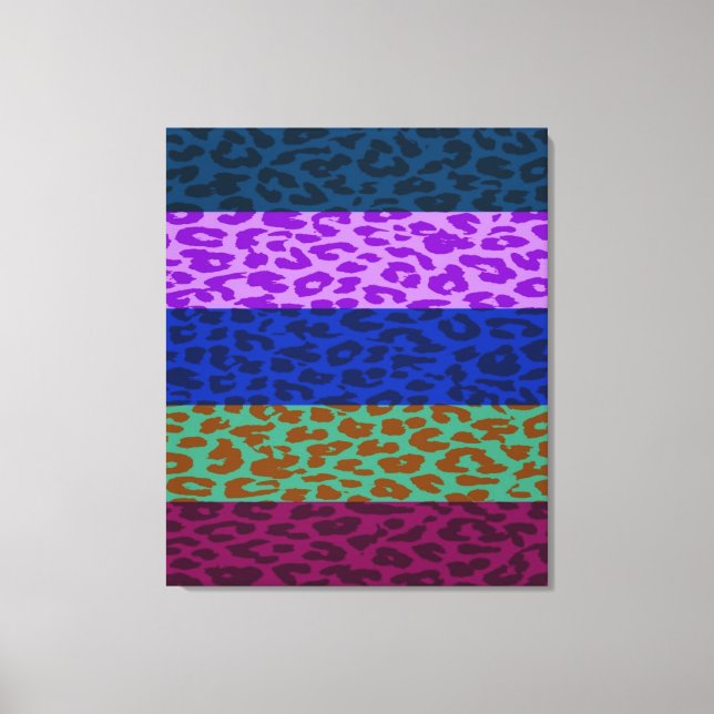 Färgämnet Retro Leopard Rand Mönster 3 Canvastryck (Framsida)