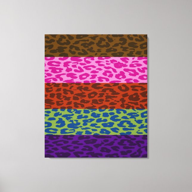 Färgämnet Retro Leopard Rand Mönster 6 Canvastryck (Framsida)