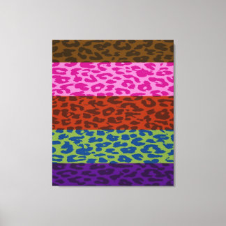 Färgämnet Retro Leopard Rand Mönster 6 Canvastryck