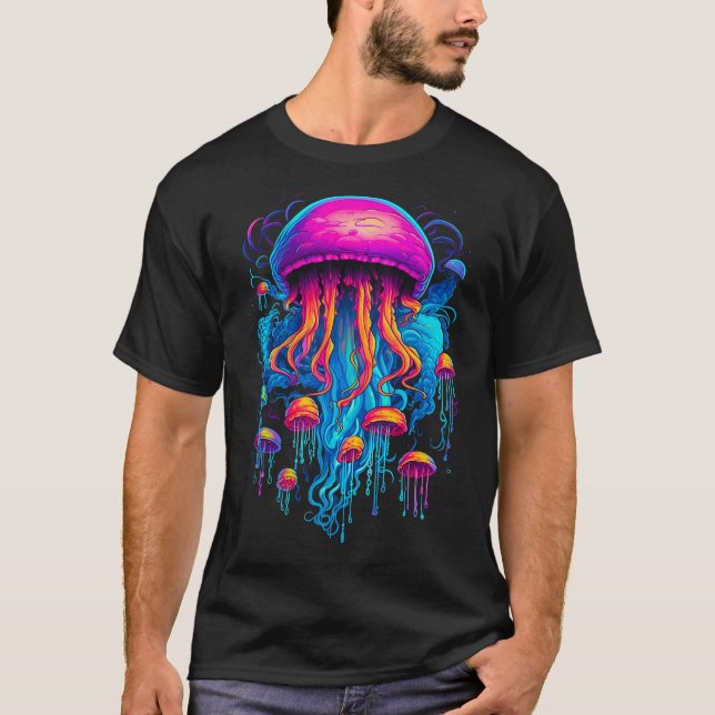 Färgämnet Rhapsody: Jellyfish in Cosmic Harmony T Shirt (Framsida)