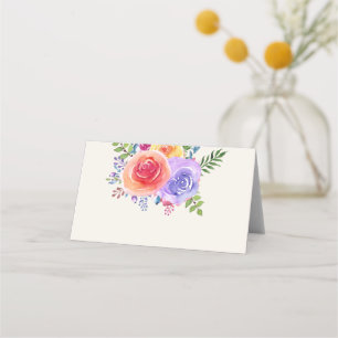 Färgämnet Ro Watercolor Blommigt Bröllop Bord Placeringskort