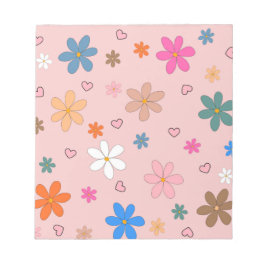 Färgämnet Rosa Färgfärgat blomsterhjärta Y2K Mönst Anteckningsblock