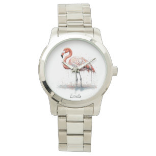 Färgämnet Rosa Flamingo, anpassade Armbandsur