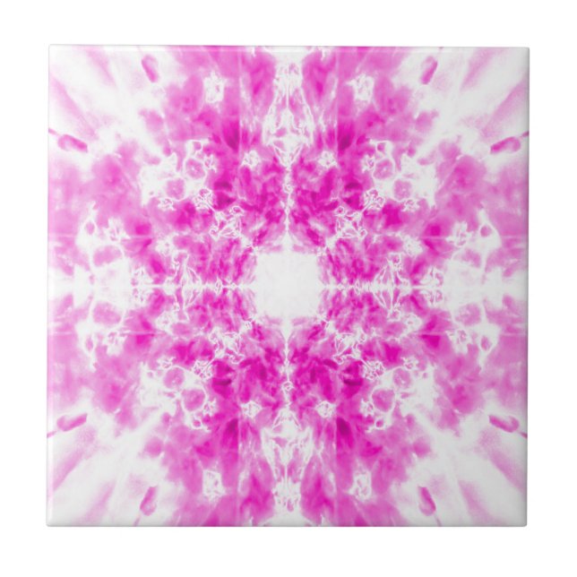 Färgämnet rosa kaleidoskop mönster kakelplatta (Framsidan)