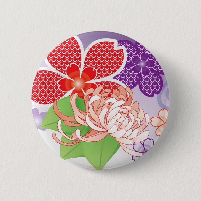 Färgämnet Sakura och Dahlia Kimono: Knapp (Framsida)