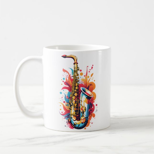 Färgämnet saxofon kaffemugg (Vänster)