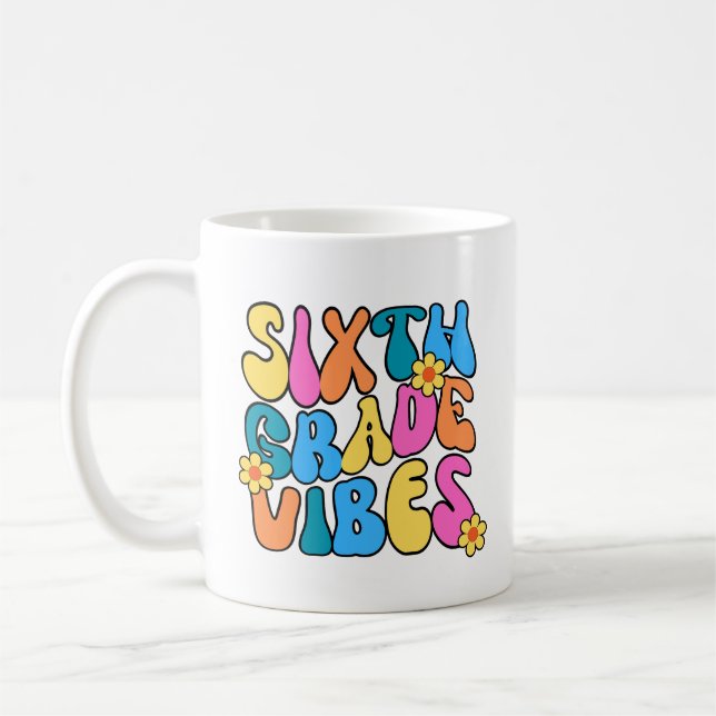 Färgämnet sjätte Klass Vibes-Back to school Retro Kaffemugg (Vänster)