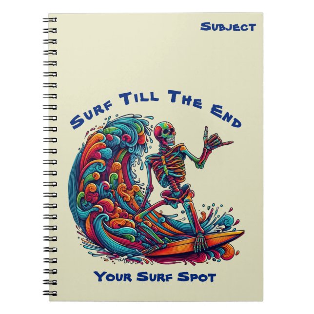 Färgämnet Skeleton Surfer - bärbar dator Anteckningsbok (Framsidan)
