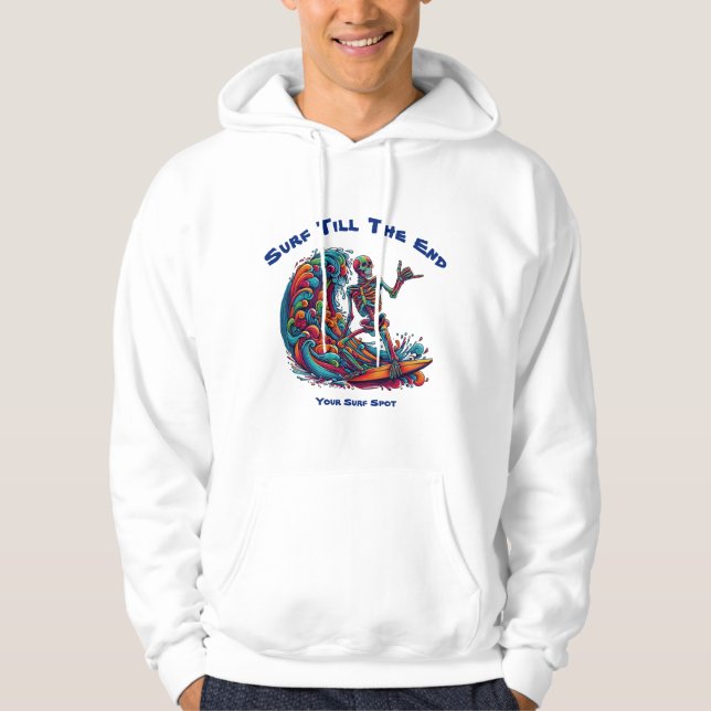 Färgämnet Skeleton Surfer Hoodie (Framsida)
