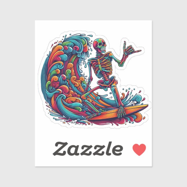 Färgämnet Skeleton Surfer Klistermärken (Ark)