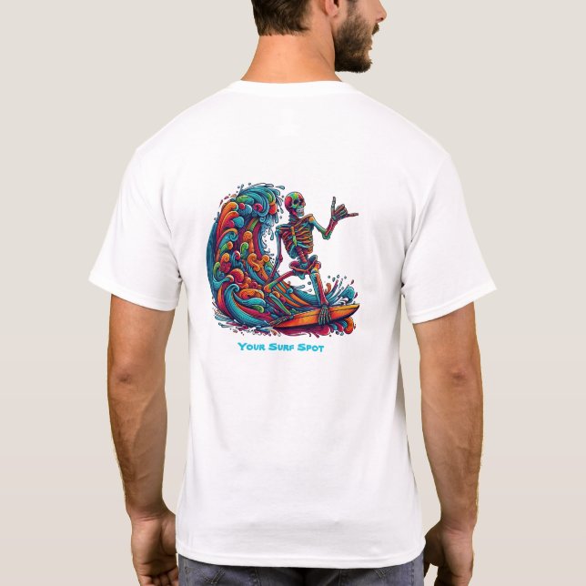 Färgämnet Skeleton Surfer T Shirt (Baksida)