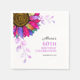 Färgämnet solros Lila Löv födelsedag Pappersservett