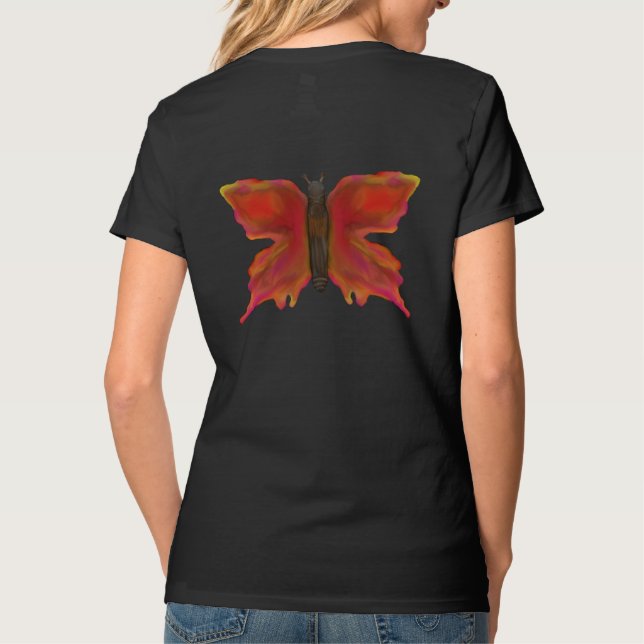 Färgämnet Söt Butterfly Tee Shirt (Baksida)