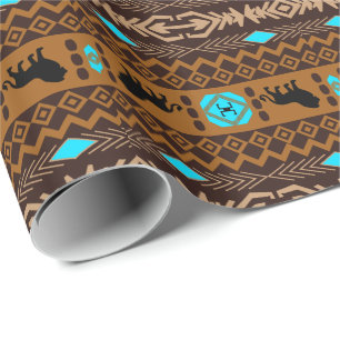 Färgämnet stam Geometric Mönster med djur Presentpapper