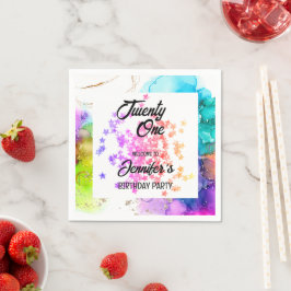 Färgämnet Stänk Watercolor Birthday Pappersservett