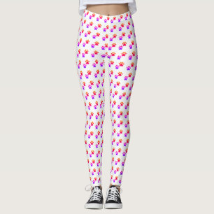 Färgämnet Tass avtryck från djur Leggings