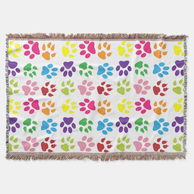 Färgämnet Tassar, Hund, Tassar, katt Tassar Filt (Framsidan)