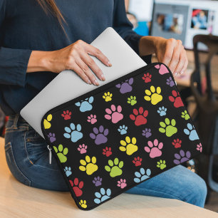 Färgämnet Tassar, Tass Mönster, Tass avtryck, Hund Laptop Fodral