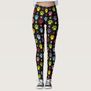 Färgämnet Tassar, Tass Mönster, Tass avtryck, Hund Leggings