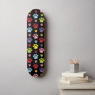 Färgämnet Tassar, Tass Mönster, Tass avtryck, Hund Mini Skateboard Bräda 18,5 Cm