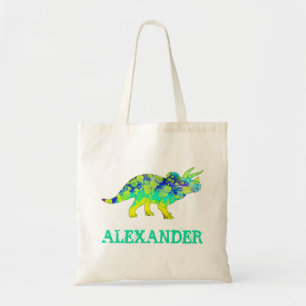 Färgämnet Triceratops Dinosaur add Namn Tygkasse